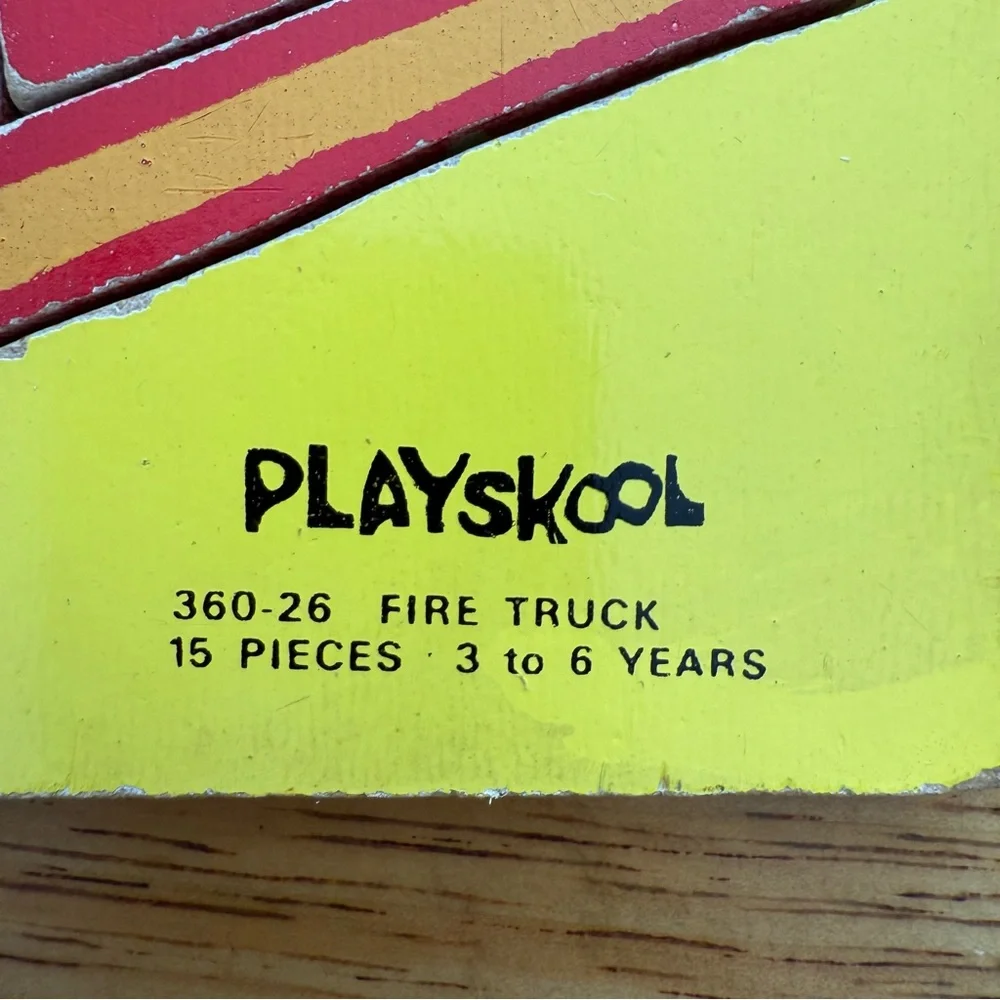 Vintage Playskool‎ Wooden Puzzles 6 Sesame Street Drive Lion Table Fire Pigs